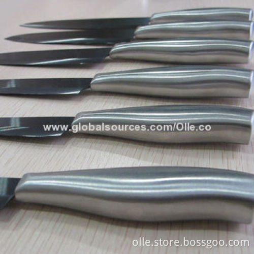 Ceramic Chef's Knife Set with Metal Handle, 35-42 Degrees Cutting Edge Angle